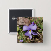 Violett von Vögeln mit Blüten Button (Vorne & Hinten)