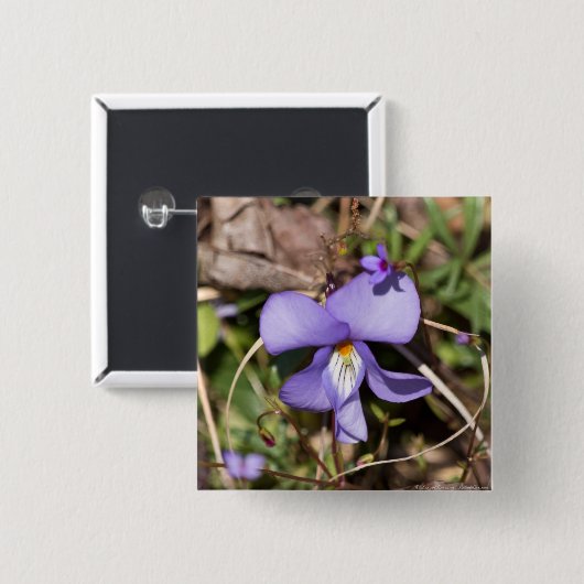 Violett von Vögeln mit Blüten Button (Vorne & Hinten)