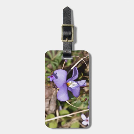 Violett von Vögeln mit Blüten Gepäckanhänger (Vorderseite vertikal)