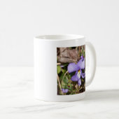 Violett von Vögeln mit Blüten Kaffeetasse (VorderseiteRechts)