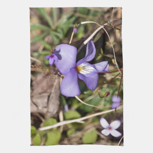 Violett von Vögeln mit Blüten Küchentuch (Vertikal)