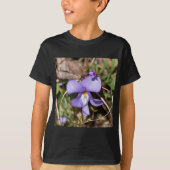 Violett von Vögeln mit Blüten T-Shirt (Vorderseite)