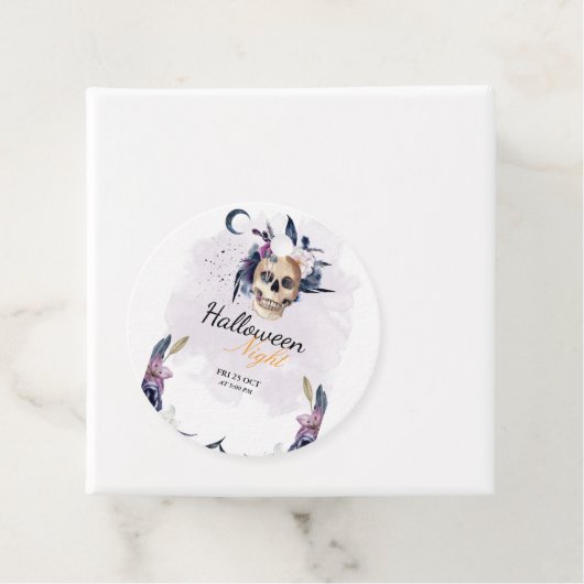 Violett Wasserfarbe Halloween-Party Gothic Skull Geschenkanhänger (Beispiel)