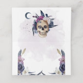 Violett Wasserfarbe Halloween-Party Gothic Skull Platzkarte (Innenseite Aufgefaltet)