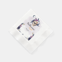 Violett Wasserfarbe Halloween-Party Gothic Skull Serviette