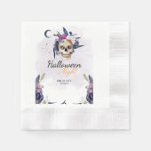 Violett Wasserfarbe Halloween-Party Gothic Skull Serviette (Vorderseite)