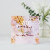 Violett Wasserfarbe Herbst bleibt Geburtstag Einladung (Stehend Vorderseite)