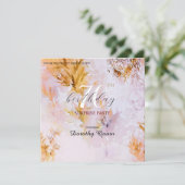 Violett Wasserfarbe Herbst lässt Überraschung Gebu Einladung (Stehend Vorderseite)