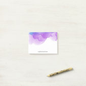 Violett Wasserfarbe Personalisiert Post-it Klebezettel (Auf Schreibtisch)