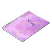 Violett Wasserfarbe und Glitzer extra groß Notizblock (Linke Seite)