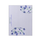 Violett Wasserfarben Blume Personalisiert Liniert Notizblock (Rotiert)