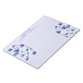 Violett Wasserfarben Blume Personalisiert Liniert Notizblock (angewinkelt)
