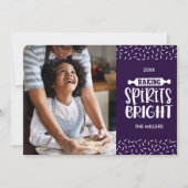 Violett | Weihnachtsgebäck Foto Feiertagskarte (Vorderseite)