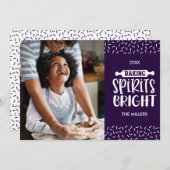 Violett | Weihnachtsgebäck Foto Feiertagskarte (Vorne/Hinten)