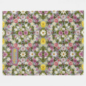 Violett Weiße und rosa Blume Fleecedecke (Vorderseite (Horizontal))