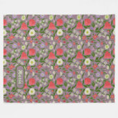 Violett Weiße und rosa Blume Fleecedecke (Vorderseite (Horizontal))