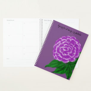 Violett Weiße Wasserfarbenflorplaner Planer