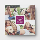 Violett | Weltes Foto-Collage der besten Hunde-Mam Fotoplatte (Vorderseite)
