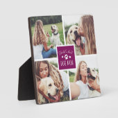 Violett | Weltes Foto-Collage der besten Hunde-Mam Fotoplatte (Vorderseite)