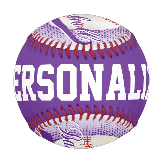 Violett | White Retro Baseball Sports (Vorderseite)