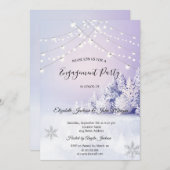 Violett Winter Landschaftswald Verlobung Einladung (Vorne/Hinten)