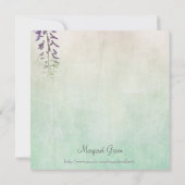 Violett-Wisteria personalisiertes Geburtstagsfest Einladung (Rückseite)