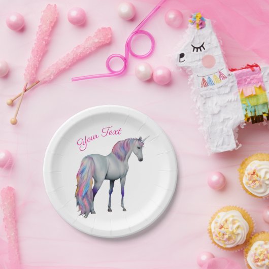 Violetta- Einhorn, stehend -  Pappteller (Party)