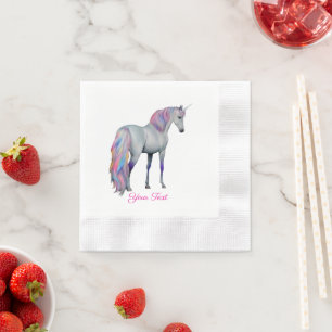 Violetta- Einhorn, stehend - Serviette