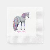 Violetta- Einhorn, stehend -  Serviette (Vorderseite)