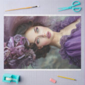 Violetta Lady im Lila Déoupage Seidenpapier (Basteln)