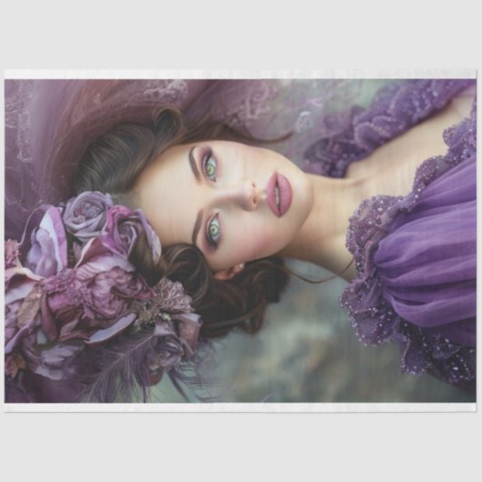 Violetta Lady im Lila Déoupage Seidenpapier (Vorderseite)