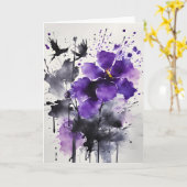 Violetta - Wasserfarben Blumen Karte (Gelbe Blume)