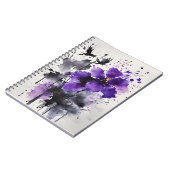 Violetta - Wasserfarben Blumen Notizblock (Linke Seite)