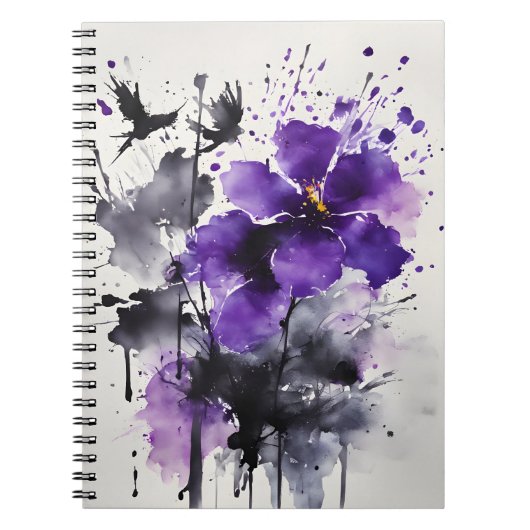 Violetta - Wasserfarben Blumen Notizblock (Vorderseite)