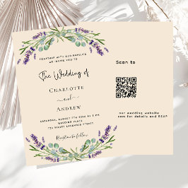 Violettbeige QR UAWG Hochzeit im Lavendel Einladung