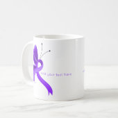 Violettbewusstsein Ribbon Butterfly Tasse (Vorderseite Links)