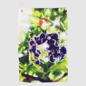 Violettblaue Blume sieht wie Ölmalerei aus Golfhandtuch (Vorderseite)