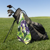 Violettblaue Blume sieht wie Ölmalerei aus Golfhandtuch (Gras)