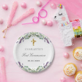 Violettblüten aus Lavendel Erste Kommunion Pappteller (Party)