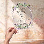 Violettblütenblüten Eukalyptusfrühstück Acryleinladungen