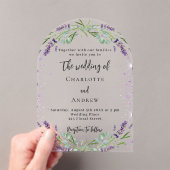 Violettblütenblüten Eukalyptusfrühstück Acryleinladungen (Insitu (Handheld))