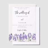 Violettblütenfest Pergament Einladungen (Versetzt)