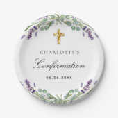 Violettblütenkonfirmation von Lavendel Pappteller (Vorderseite)