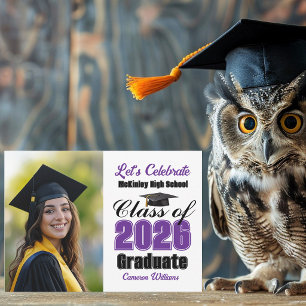 Violette Abschlussfeier der Klasse 2026 Foto Einladung