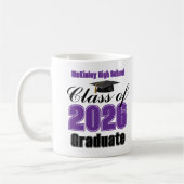 Violette Abschlussklasse 2026 Andenken Kaffeetasse (Links)
