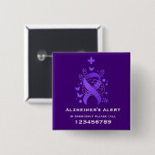 Violette Alzheimer-Krankheit-Warnung Button (Vorne & Hinten)