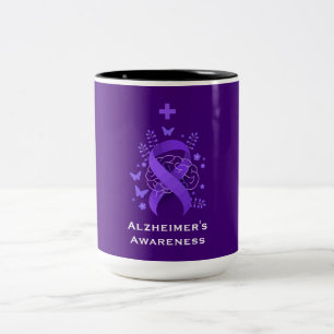 Violette Alzheimer-Krankheit-Warnung Zweifarbige Tasse
