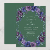 Violette Amethyst-Petal-Hochzeit Einladung (Vorne/Hinten)