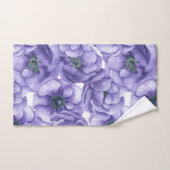 Violette Anemone Blume Aquarellmuster Badhandtuch Set (Handtuch)