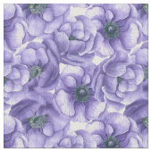Violette Anemone Blume Aquarellmuster Stoff (Nahaufnahme)